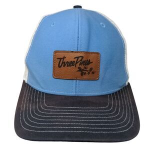 Three Pines Snapback Mesh Back Trucker Hat Multi One Size Leather Patch